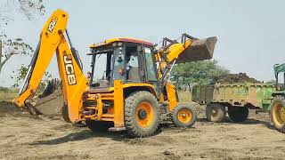 Jcb 3dx Backhoe Loader Machine JCB Loading Mud In Mahindra and Sonalika Tractor Jcb Tractor Cartoon