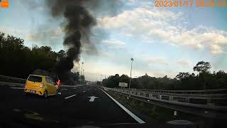 lorry burning captured