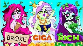 Broke vs Giga vs Rich Girls At School! 🤑 Relatable Money Level Experiences