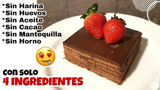 TORTA DE CHOCOLATE con solo 4 INGREDIENTES  | COCINA FÁCIL CON ANY