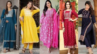 Eid Collection 2023//Designer Naira Cut Dresses Design Ideas//Party Naira Cut Kurti  Designs Ideas