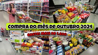 COMPRA DO MÊS DE OUTUBRO DE 2024 - COMPRA PARA 6 PESSOAS - GASTEI MAIS DE MIL REAIS. 🛒🤑