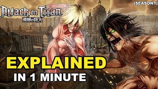 Attack on Titan EXPLAINED in 1 Minute! (Season 1)