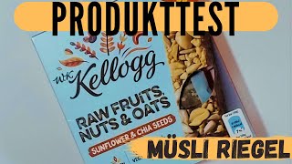 [Produkttest] ★ Kellogg Müsli Riegel ★ Raw Fruits, Nuts & Oats ★ Sunflower Chia Seed ★ Beim TestEck