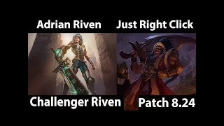 [ Adrian Riven ] Riven vs Tryndamere [ Just Right Click ] Top  - Multi Challenger grind Carry Tops