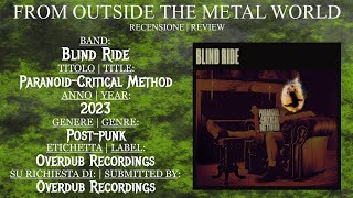 [REVIEW] Blind Ride - Paranoid-Critical Method (2023) - post-punk - Italy