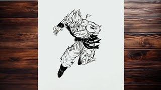 Drawing Gohan Future from Dragonball || step by step || Gohan easy || How to draw anime