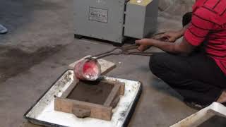 sand mould casting with molten Aluminum