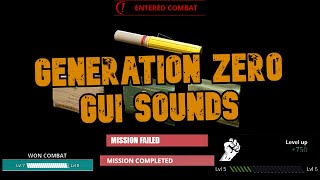 Generation Zero -GUI Sounds- [Medkits, Adrenaline, Entered/Escaped Combat, Rival Created/Defeated]