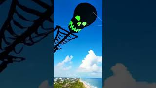 Skeleton kite 🪁💀big kite flying 😱🪁#shortsfeed #bigkite #kiteflying #viral #patang #shortsviral #kite