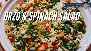 Orzo and Spinach Salad | an easy summer salad bursting with flavor!