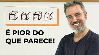 PROBABILIDADE nível HARD: o desafio dos 4 DADOS! 🎲🎲🎲🎲