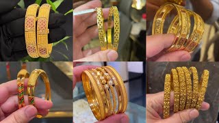 Latest Gold Bangles designs 2023/daily and party wear designs #goldbangledesign  #bangles