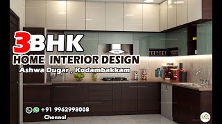 3BHK interior design | Ashwa Dugar Kodambakkam Chennai | Arcmen Interior designer & Decorator porur