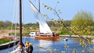 Wherry Yacht Charter Wherries, Ardea, Norada and Olive sail from Wroxham to How Hill #river #boat