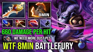 WTF 8Min Battlefury 1 Shot Rapier Backstab AOE Trick of Trade 660 Damage Per Hit Carry Riki Dota 2