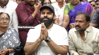 Actor Sai Dharam Tej Visited Vijayawada Flood Effective Area and also Visited Amma Ashramam