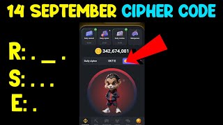 Daily Cipher 14 September | Hamster Kombat Daily Cipher Code 14 September 1M Coins Free | Morse Code