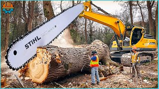 150 Dangerous Fastest Cutting Huge Tree Skills With Chainsaw Machines