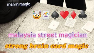 the best card magic part 1 street magic performance by MELVIN MAGIC malaysia 🇲🇾 🎩#shorts