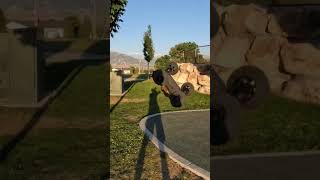 Arrma Outcast 4s backflip off cliff at park