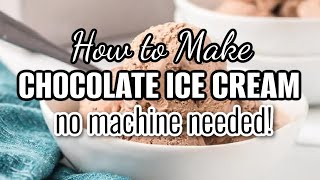 How to make Chocolate Ice Cream without an ice cream maker!