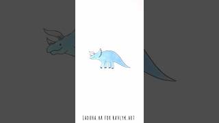 🦕🖍️Learn to Draw a Blue Dinosaur in Minutes 🔴 Simple Art Tutorial🦖#shorts #drawing #RavlykArt