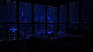 Relaxing Rainy Night Repose: Drift into Peace with Dark Bedroom Sounds 🌧️🌃