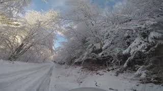 balade en kawasaki 125 kmx dans la neige