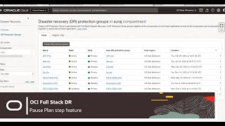 Pause plan group in OCI Full Stack DR plans