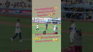 Cole Roberts PERFECT 🔥💪 First Pitch to Dad Dave 2017 Dodgers