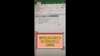 Trik Cepat Buat tanda Checklist & Silang Di EXCEL #Short #tipsexcel #tipskerja #samasamabelajar