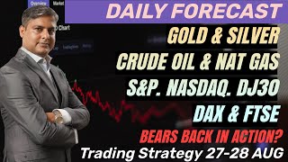 Gold, Silver, WTI Oil, Natural Gas, Nasdaq, US30, DE40 & FTSE - Trading Strategy & Prediction 27 Aug