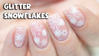 Glitter Snowflakes Nail Art | Indigo Pixel Emerald