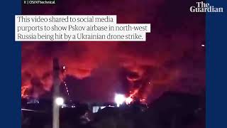 Ukrainian drone strikes Russian airbase