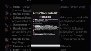 Arms Warrior Cataclysm Classic Rotation in under 60 seconds #worldofwarcraft #cataclysm #armswarrior