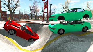 Cars vs Potholes #6 - BeamNG Drive