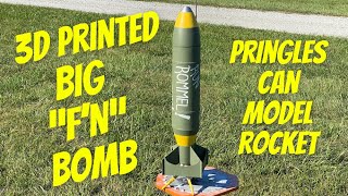 3D Printed Pringles Can Model Rocket "Big 'Ol Bomb" Launch