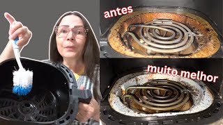 COMO LIMPAR AIRFRYER RÁPIDO E FÁCIL//COMO MANTER O TERFLON//LIMPEZA SEM DESMONTAR😱😱