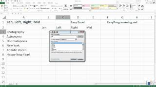 Easy Excel Tutorial - LEN, LEFT, RIGHT, & MID Functions (6)