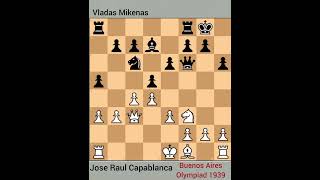 Capablanca instill fear to opponent resigning quickly!!! Game 1939