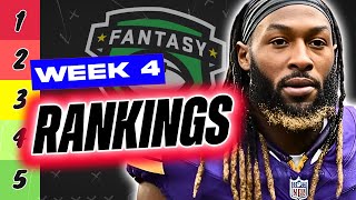 🔥UPDATED RANKINGS for Week 4 Fantasy Football 🚀- Fantasy Football Rankings