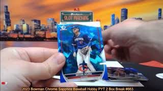 9-9-24 2023 Bowman Chrome Sapphire Baseball Hobby PYT 2 Box Break #663 - Pick Your Team