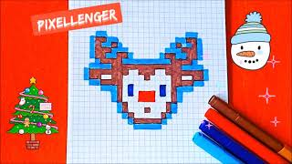 Как рисовать по клеточкам Оленя Простые рисунки Без чёрного фломастера How to Draw Pixel Art