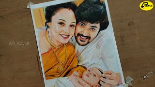 Drawing Pearle Maaney, Srinish & Nila baby @PearleMaaneyShow