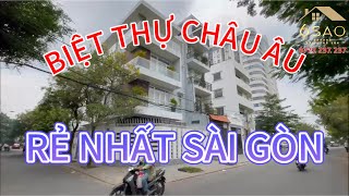 BIỆT THỰ CHÂU ÂU GÓC 2 MẶT TIỀN - RẺ NHẤT SÀI GÒN #bietthu