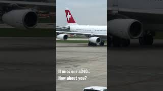 SWISS A340 arriving at the Gate in Chicago #shorts #a340 #aviation #LX09