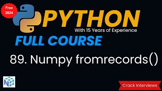 Numpy fromrecords method | Python