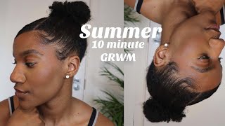 Quick and easy Summer Hairstyle | Cute sleek bun on type 4 natural curly hair | Natural Nadine