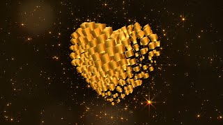 Pixiedust Particles on Heart made from Gold Cubes  | No Copyright from Free Designs in Motion